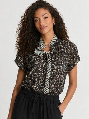 Sundays By We Are Sundays Leah Gingham Floral Print Button Down Shirt Size Small